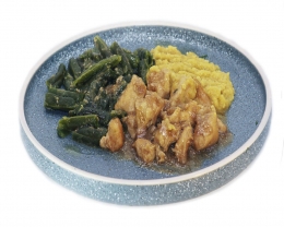 Ланч № 17 Курица в соусе терияки со стручковой фасолью и нутовым пюре